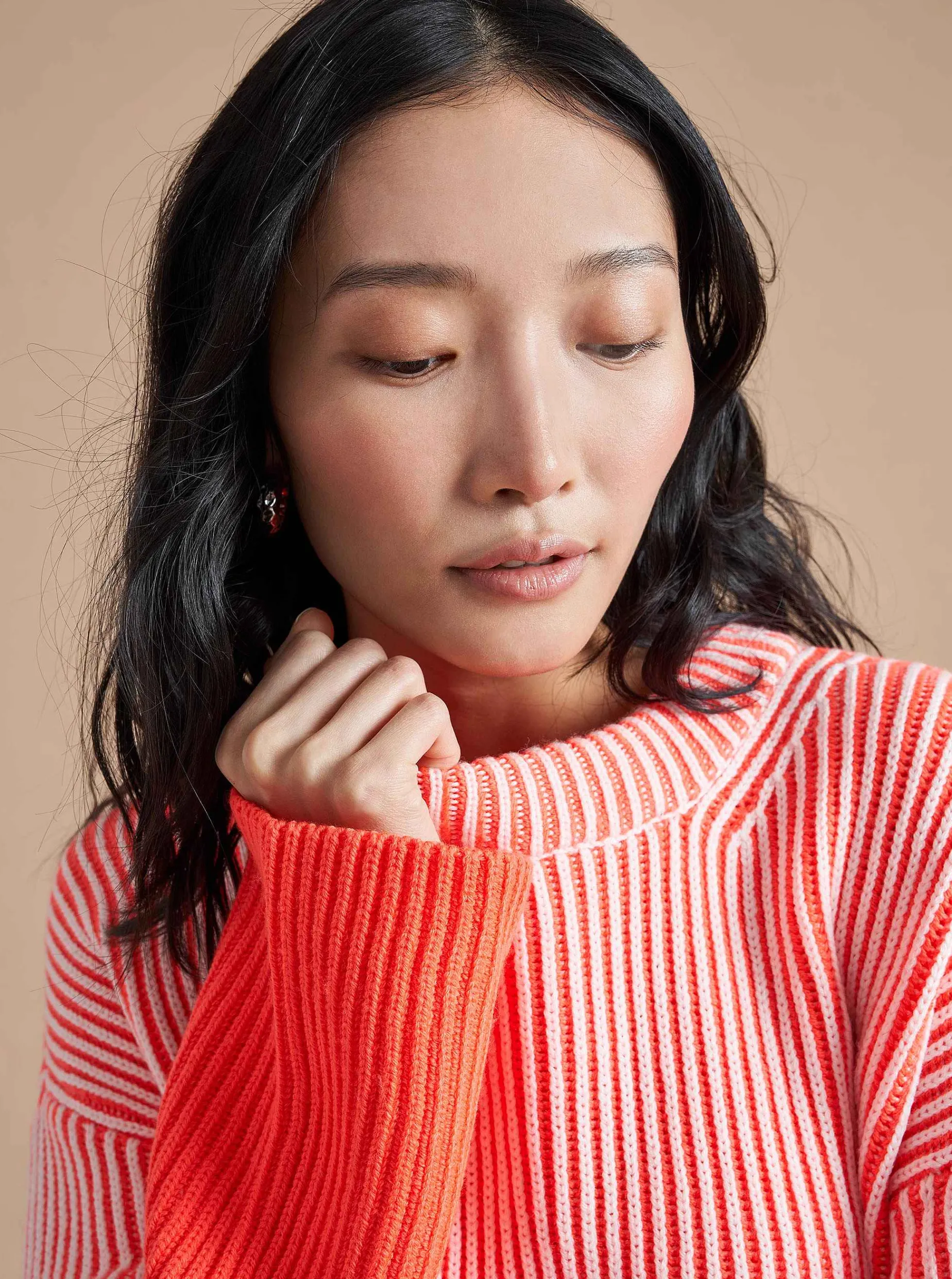 La Ligne Aaa Sweater Cream/Hot Coral New