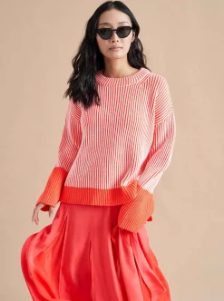 La Ligne Aaa Sweater Cream/Hot Coral New
