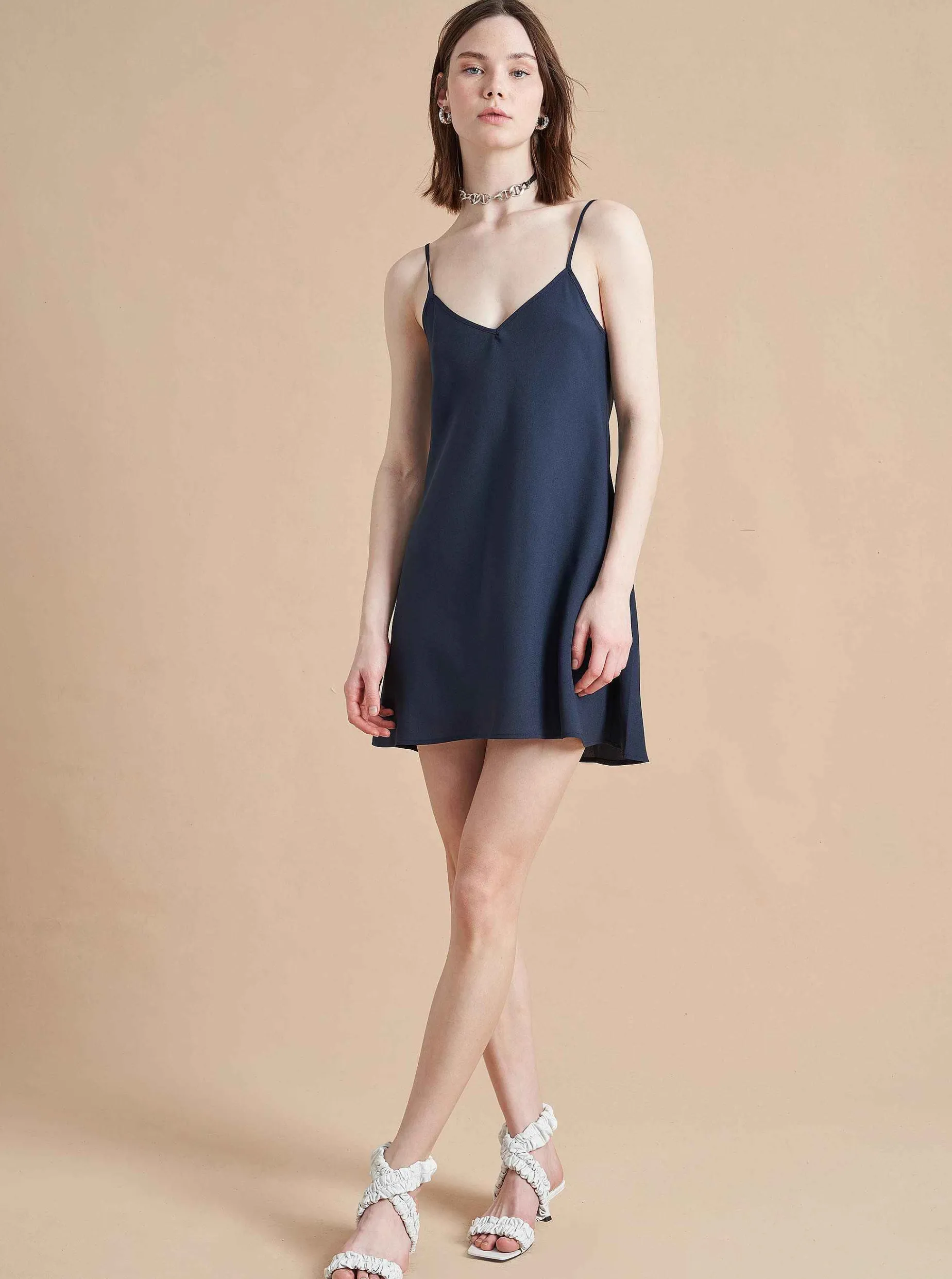 La Ligne Aleksandra Dress Navy/White-Dot Cheap