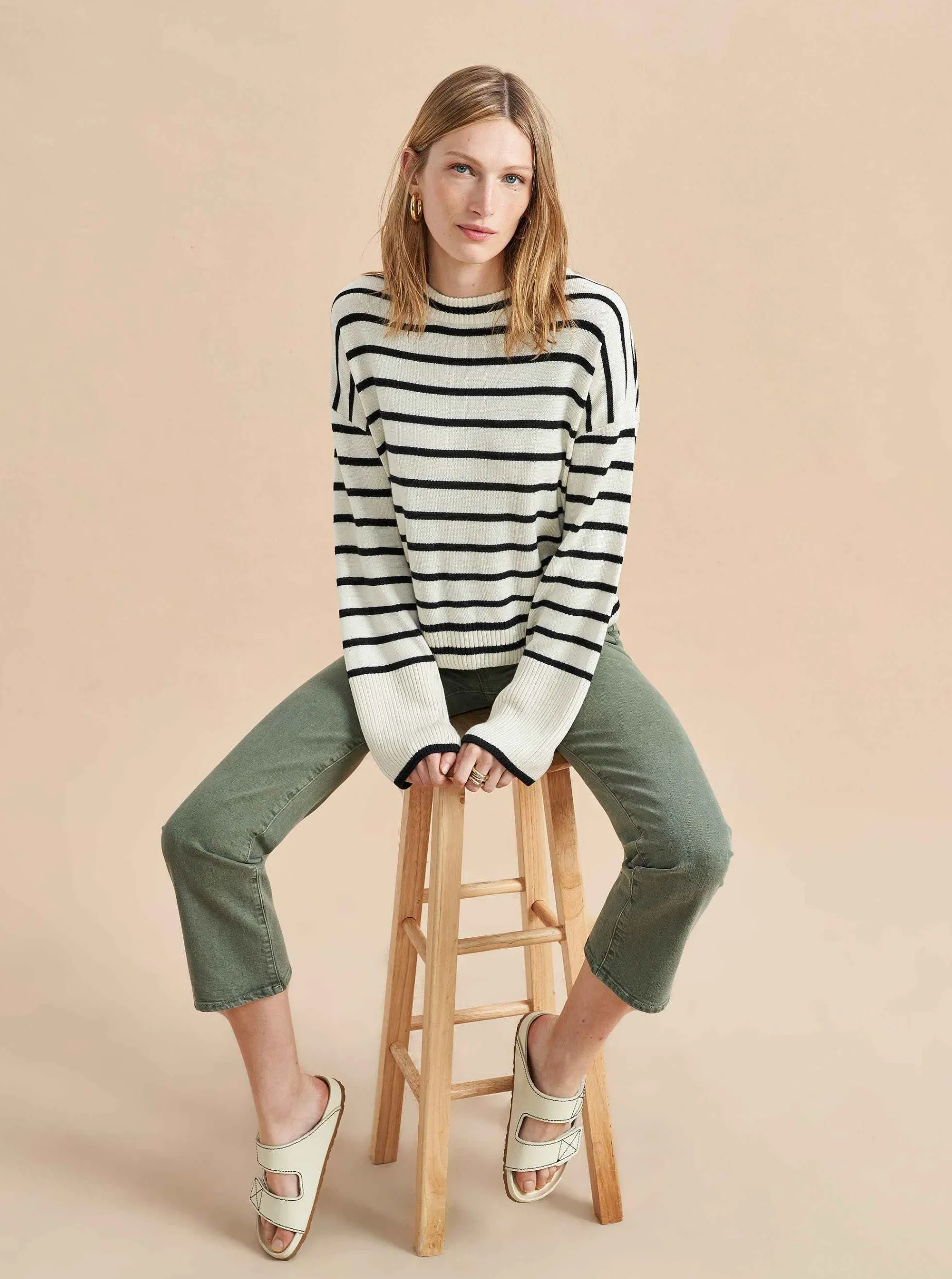 La Ligne Antoine Sweater Cream/Black Shop