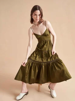 La Ligne Beatrix Dress Olive Cheap