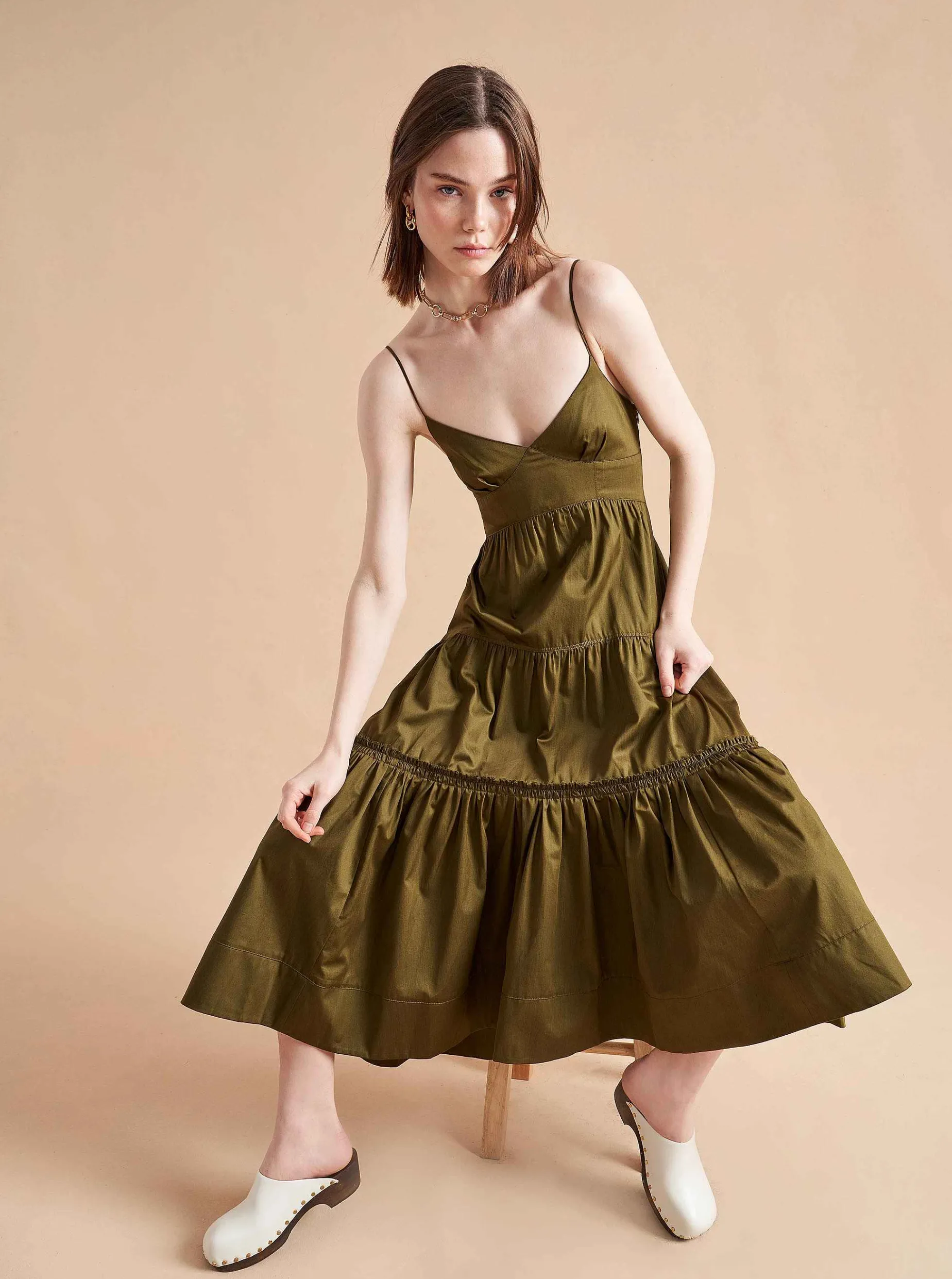 La Ligne Beatrix Dress Olive Cheap
