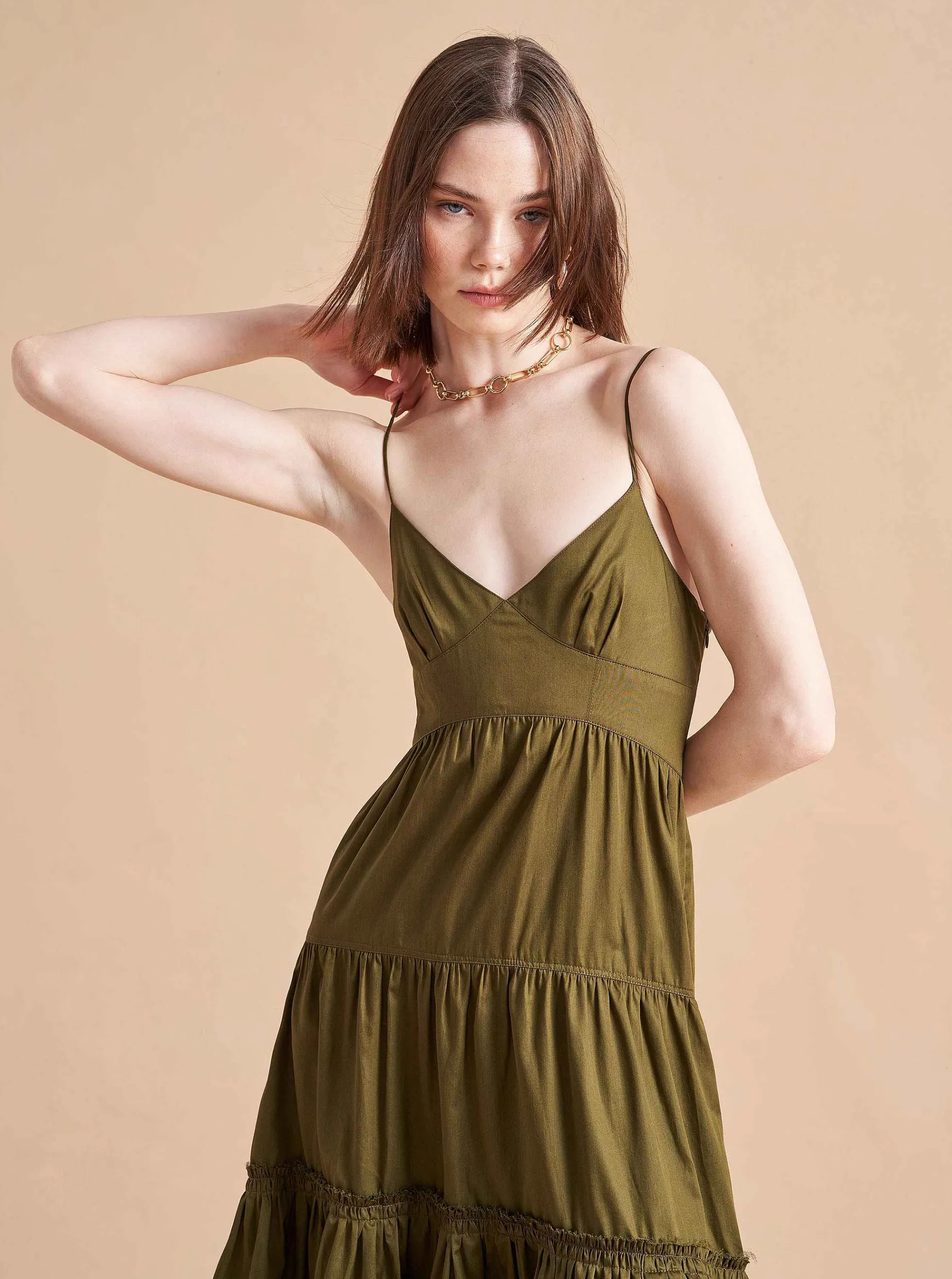 La Ligne Beatrix Dress Olive Cheap