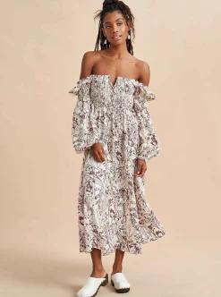 La Ligne Bettina Dress Burgundy Toile Cheap