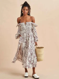 La Ligne Bettina Dress Burgundy Toile Cheap