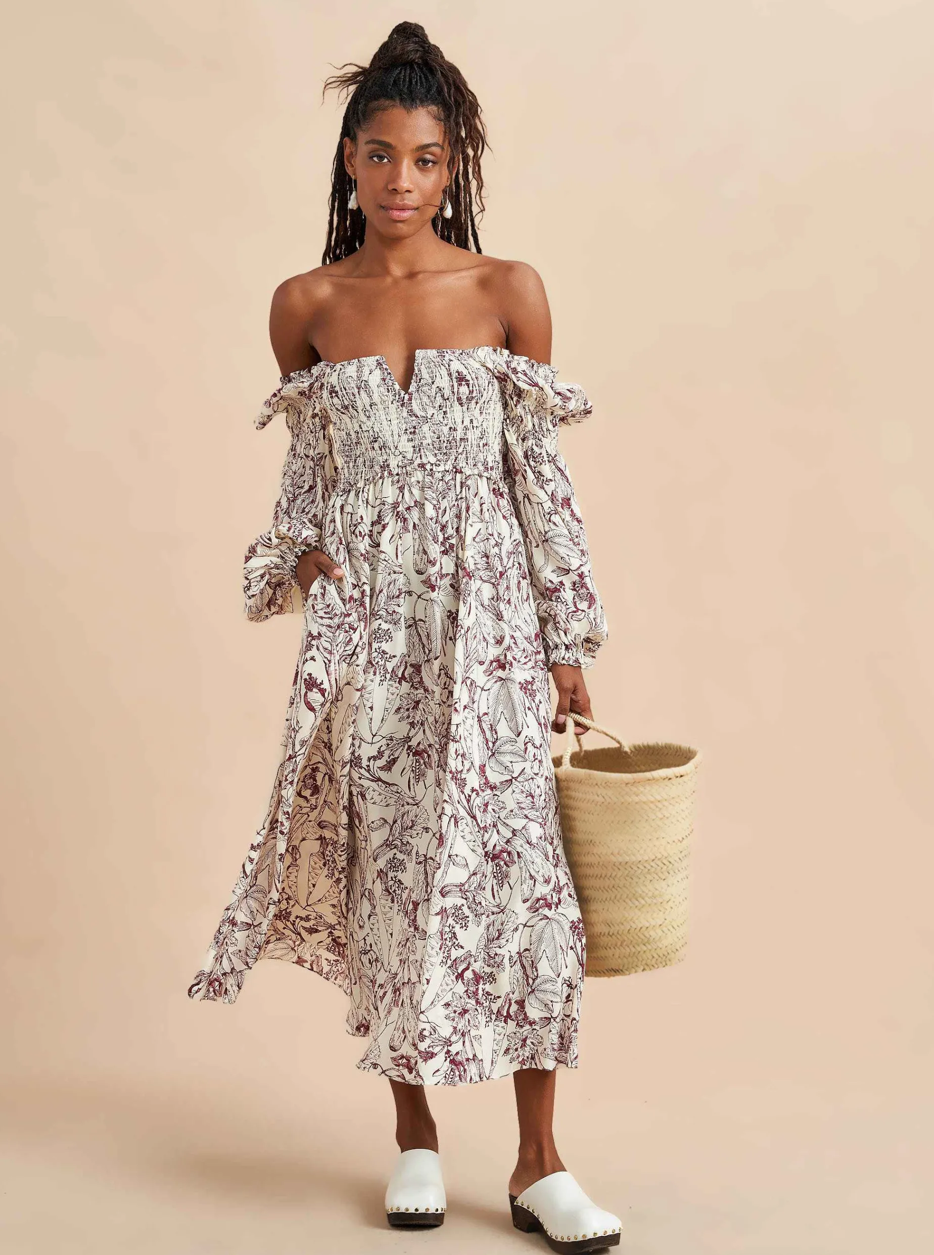 La Ligne Bettina Dress Burgundy Toile Cheap