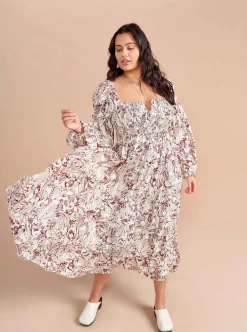 La Ligne Bettina Dress Burgundy Toile Cheap