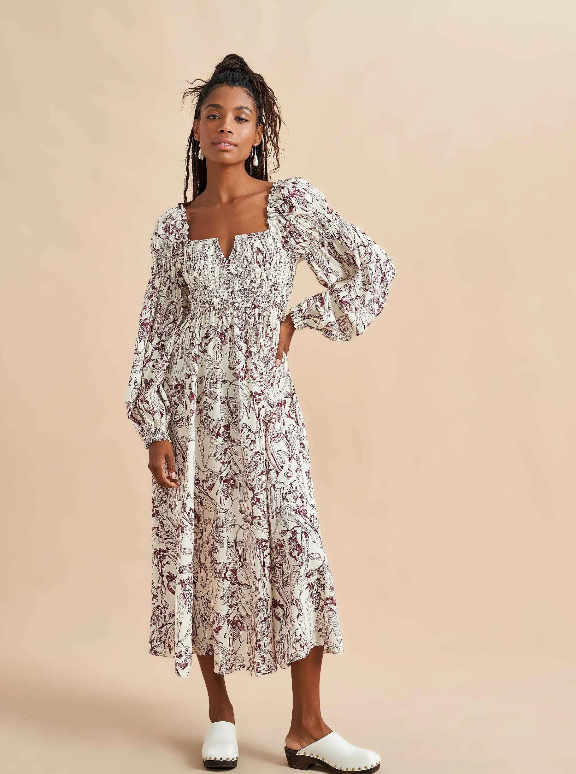 La Ligne Bettina Dress Burgundy Toile Cheap