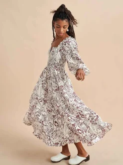 La Ligne Bettina Dress Burgundy Toile Cheap