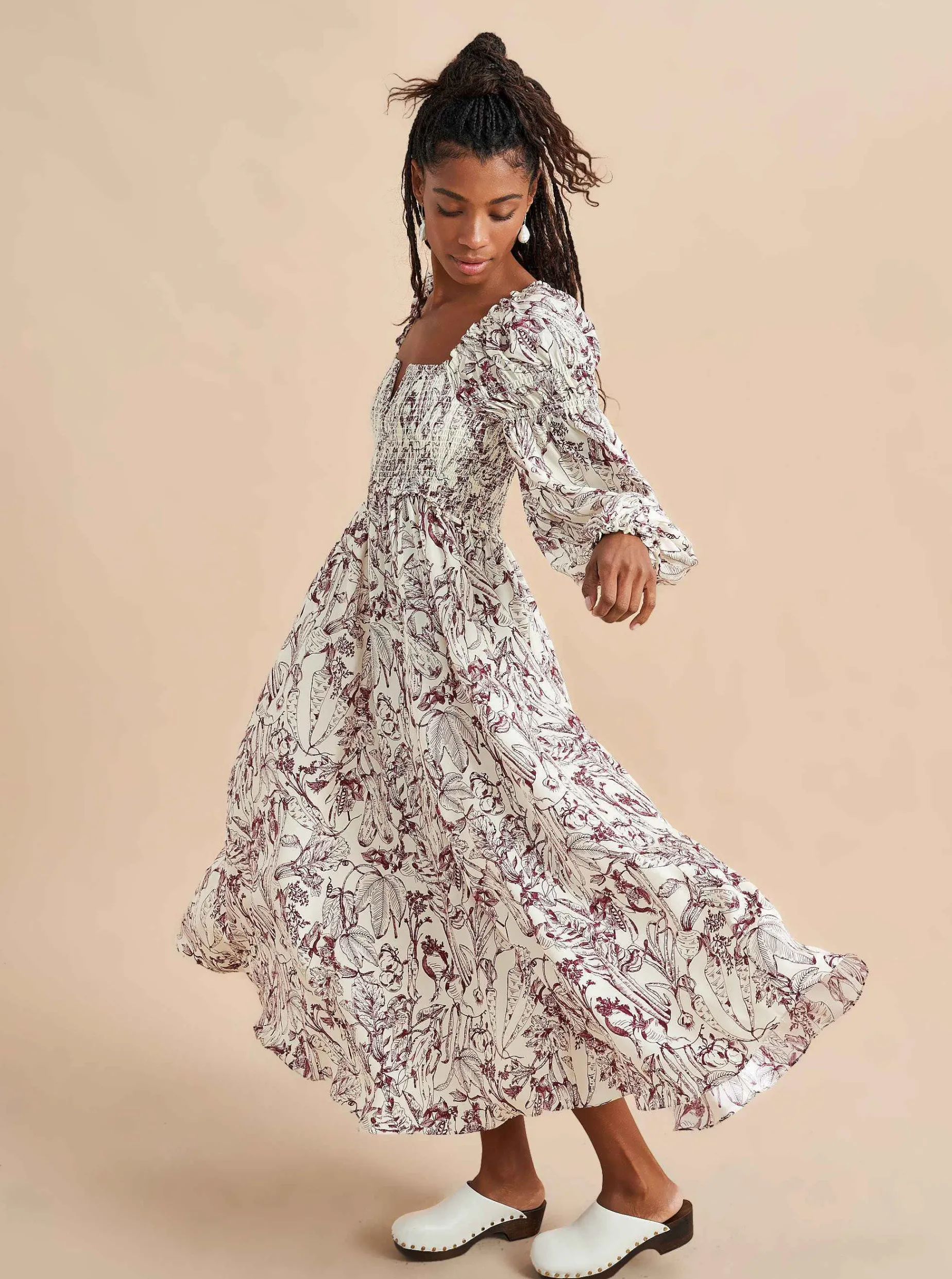 La Ligne Bettina Dress Burgundy Toile Cheap