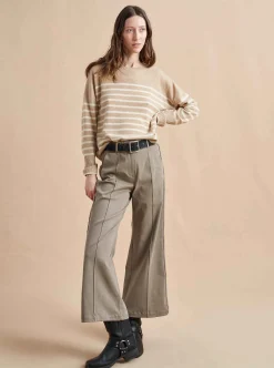 La Ligne Boyfriend Lean Lines Sweater Camel/Cream Outlet