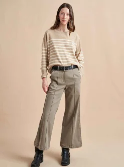 La Ligne Boyfriend Lean Lines Sweater Camel/Cream Outlet