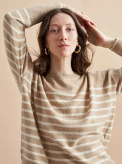 La Ligne Boyfriend Lean Lines Sweater Camel/Cream Outlet