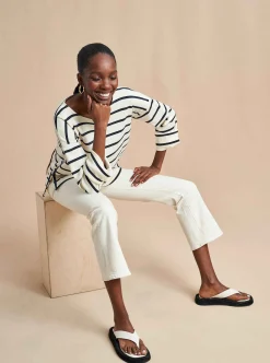 La Ligne Breton Long Sleeve Tee Cream/Navy Store