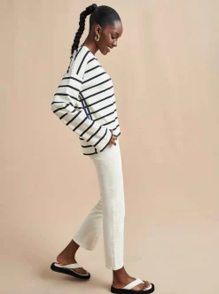 La Ligne Breton Long Sleeve Tee Cream/Navy Store