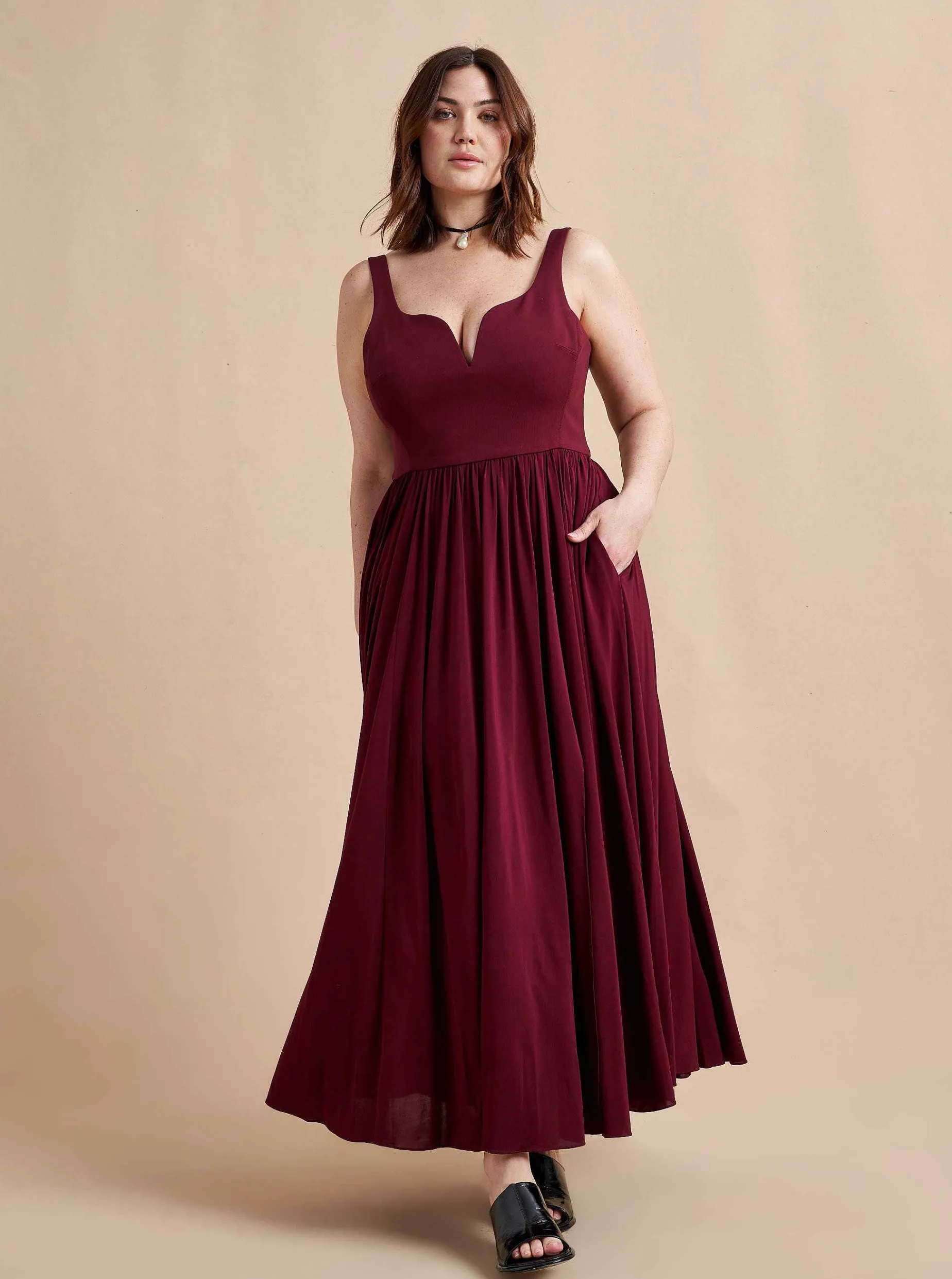 La Ligne Carey Dress Burgundy Best Sale