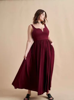 La Ligne Carey Dress Burgundy Best Sale