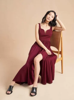 La Ligne Carey Dress Burgundy Best Sale