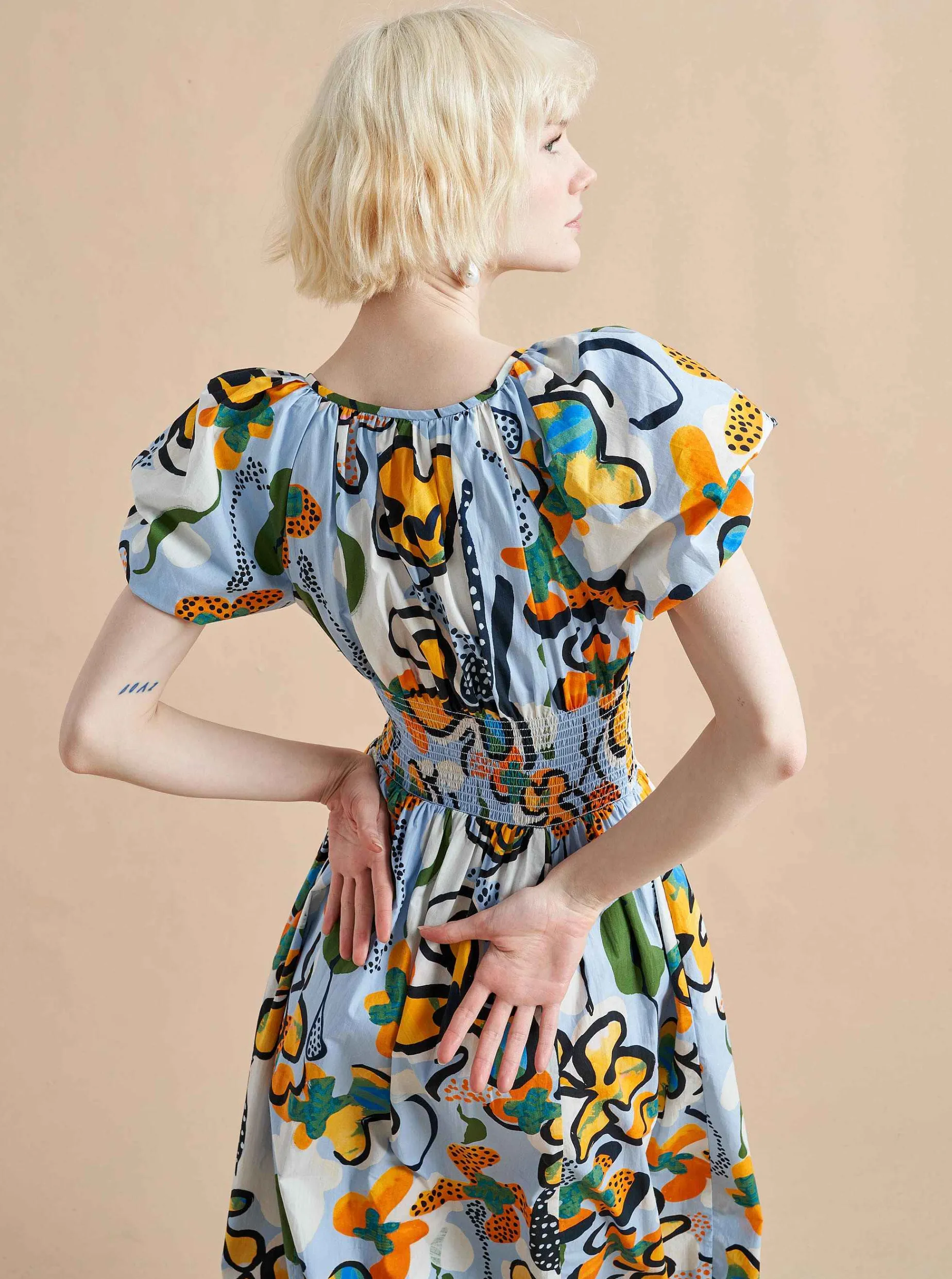 La Ligne Celina Dress Cornflower/Floral Hot