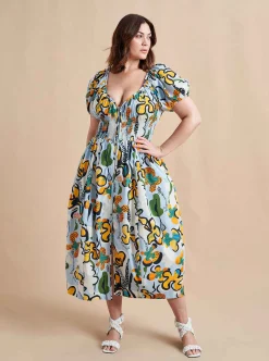 La Ligne Celina Dress Cornflower/Floral Hot