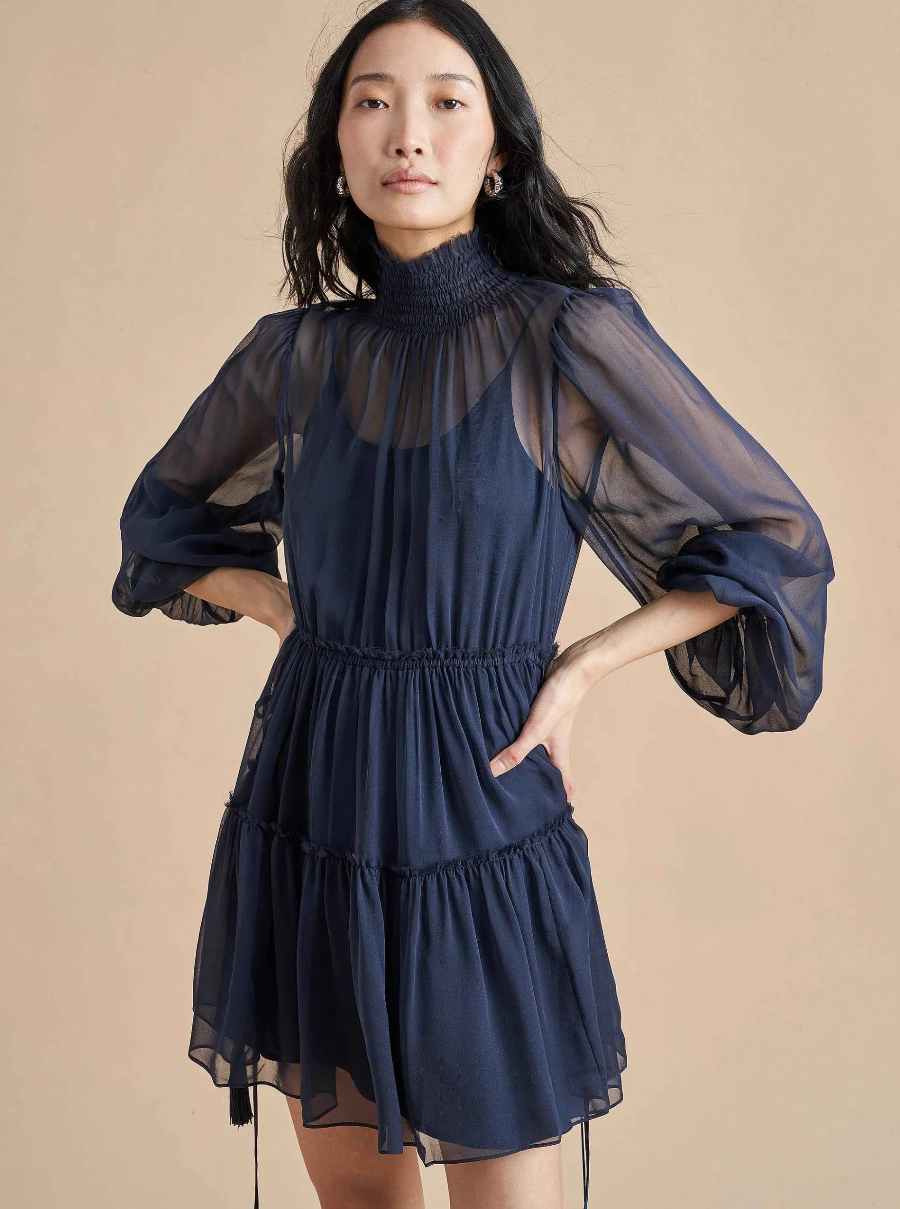 La Ligne Chiara Dress Navy Cheap