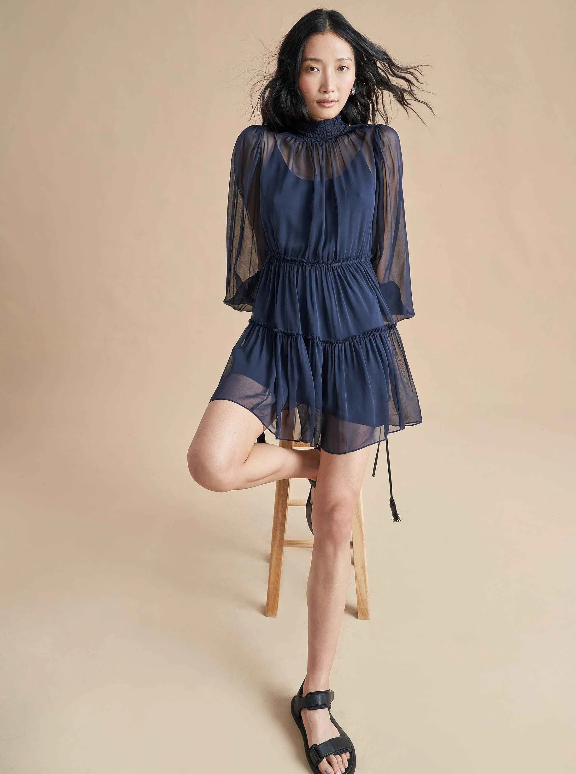 La Ligne Chiara Dress Navy Cheap