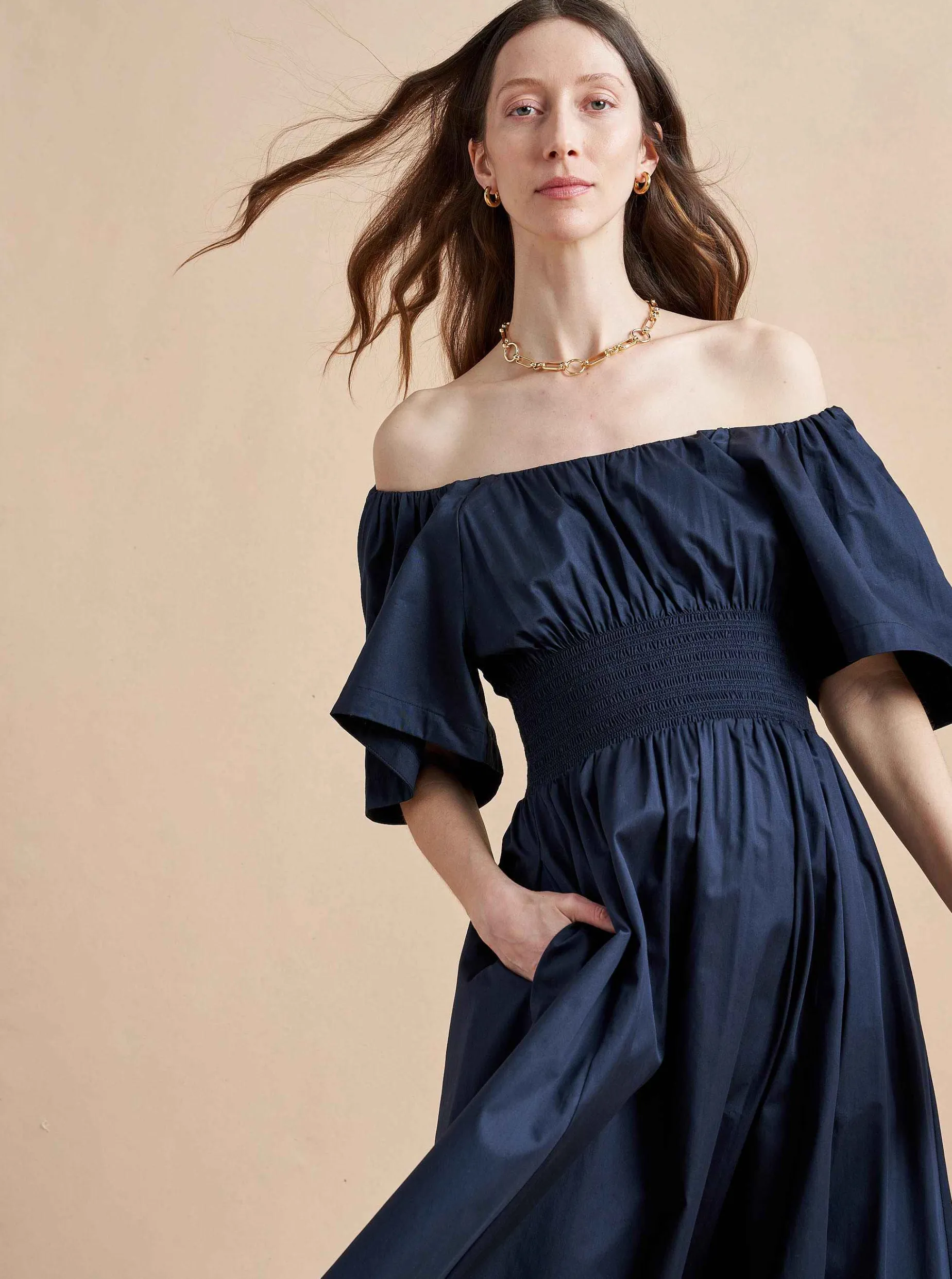 La Ligne Claire Dress Navy Online