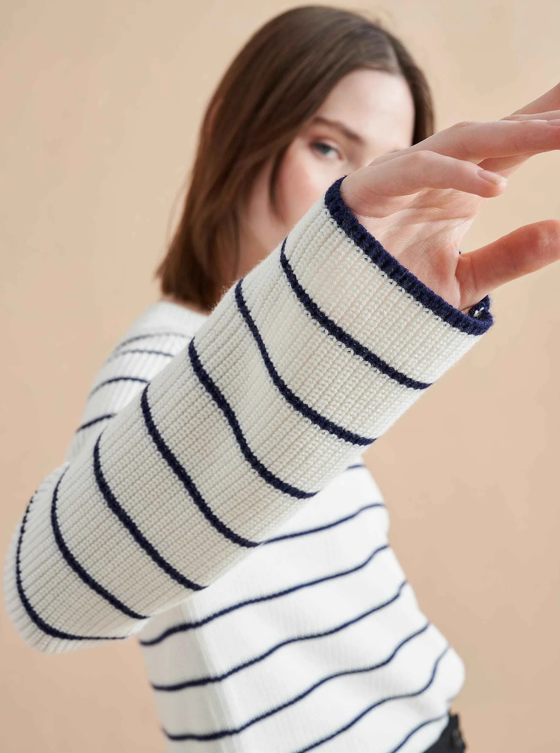 La Ligne Claude Sweater Cream/Navy New