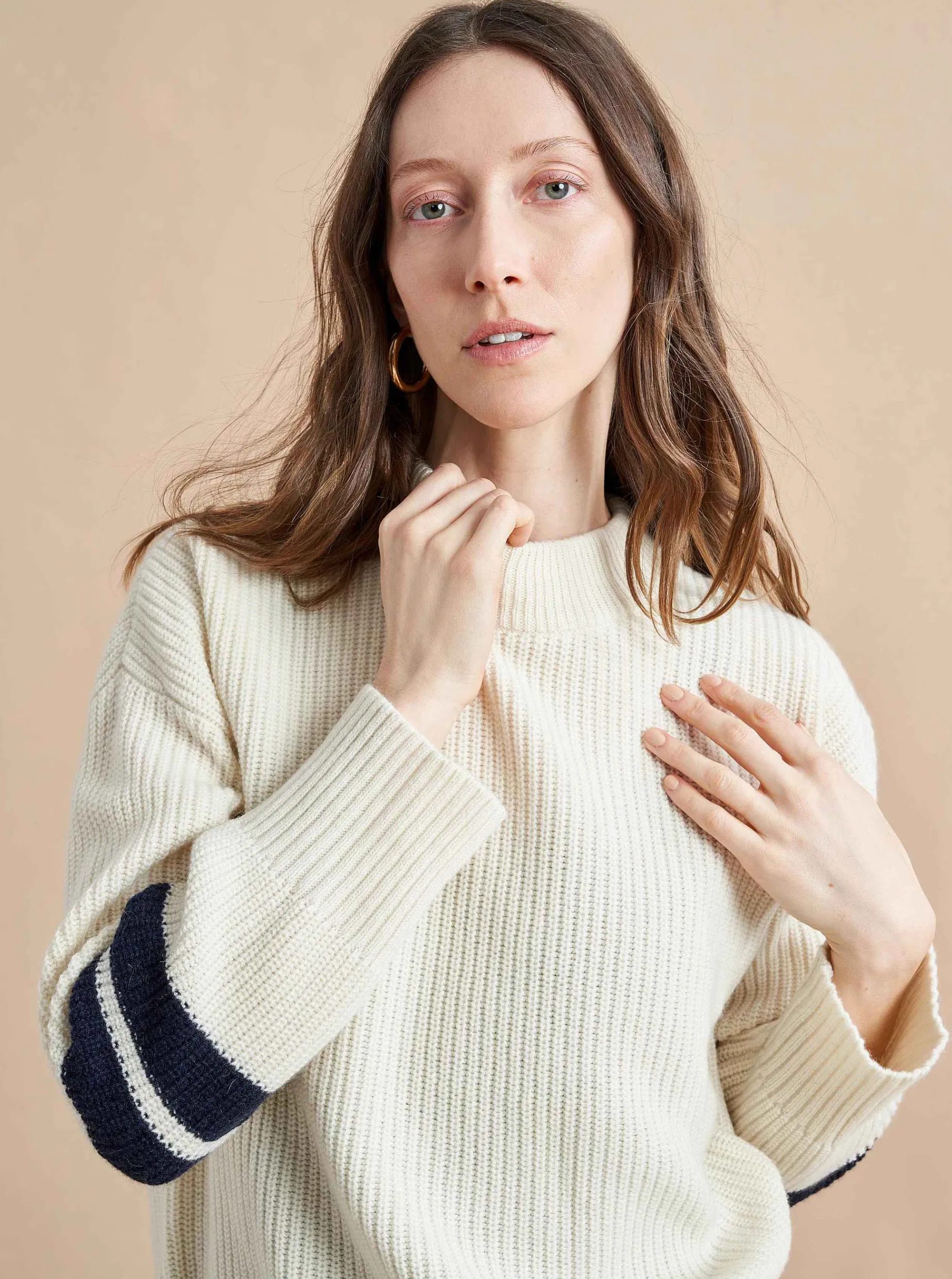 La Ligne Collegiate Sweater Cream/Navy Sale