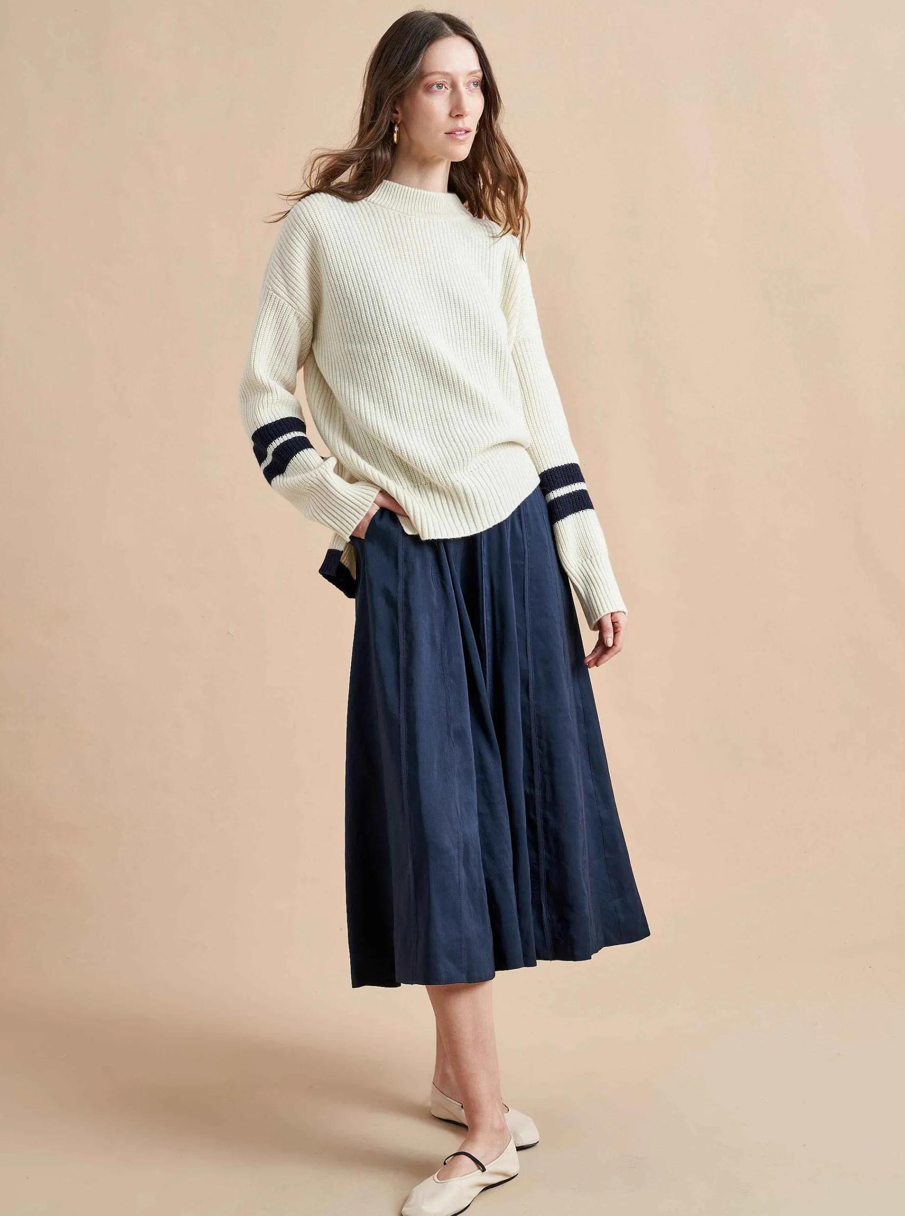 La Ligne Collegiate Sweater Cream/Navy Sale