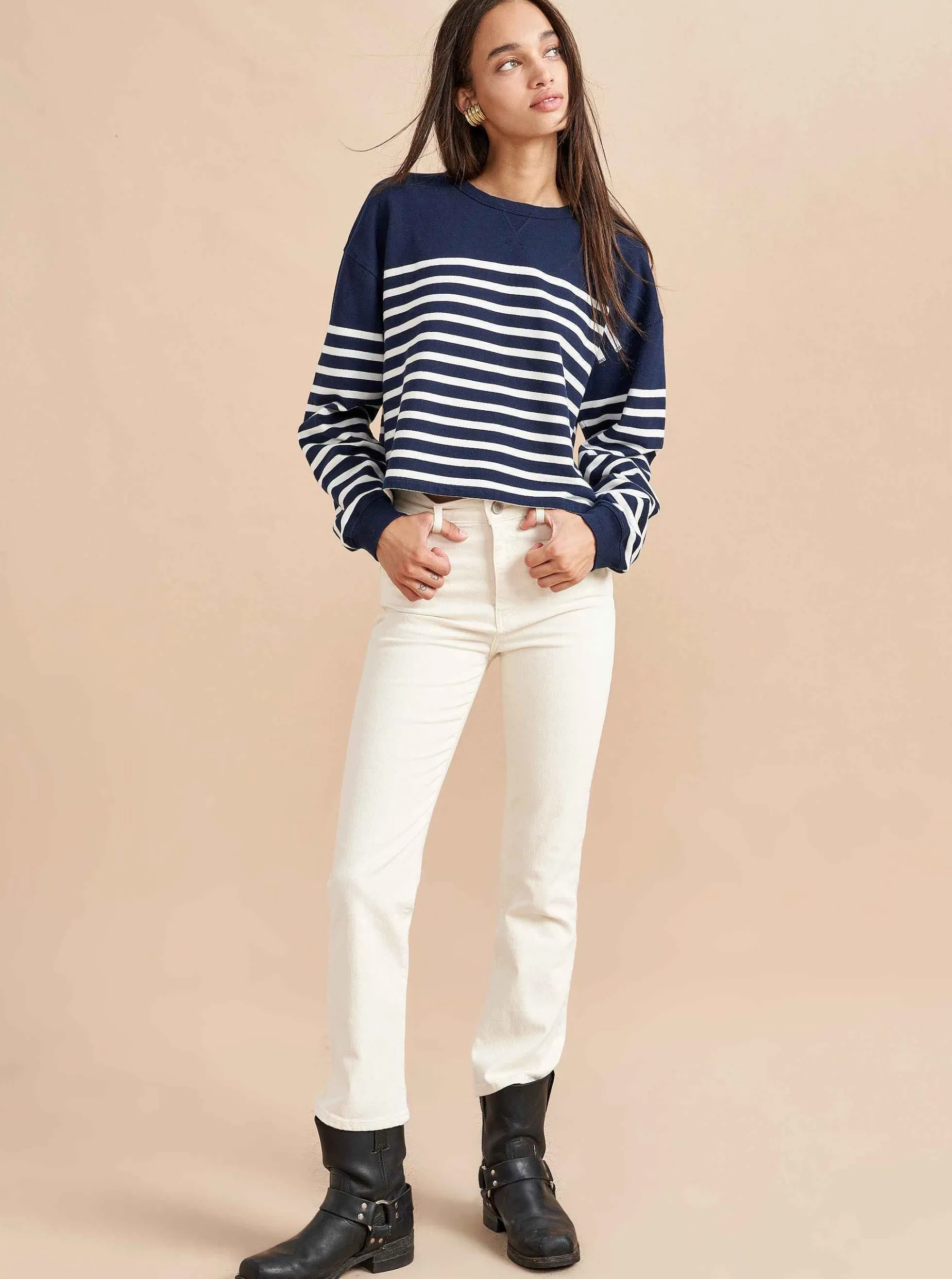 La Ligne Cropped James Sweatshirt Sale