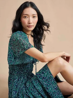 La Ligne Eleonore Dress Navy/Green Best Sale
