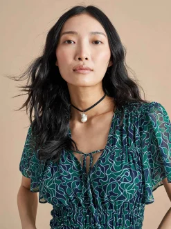 La Ligne Eleonore Dress Navy/Green Best Sale