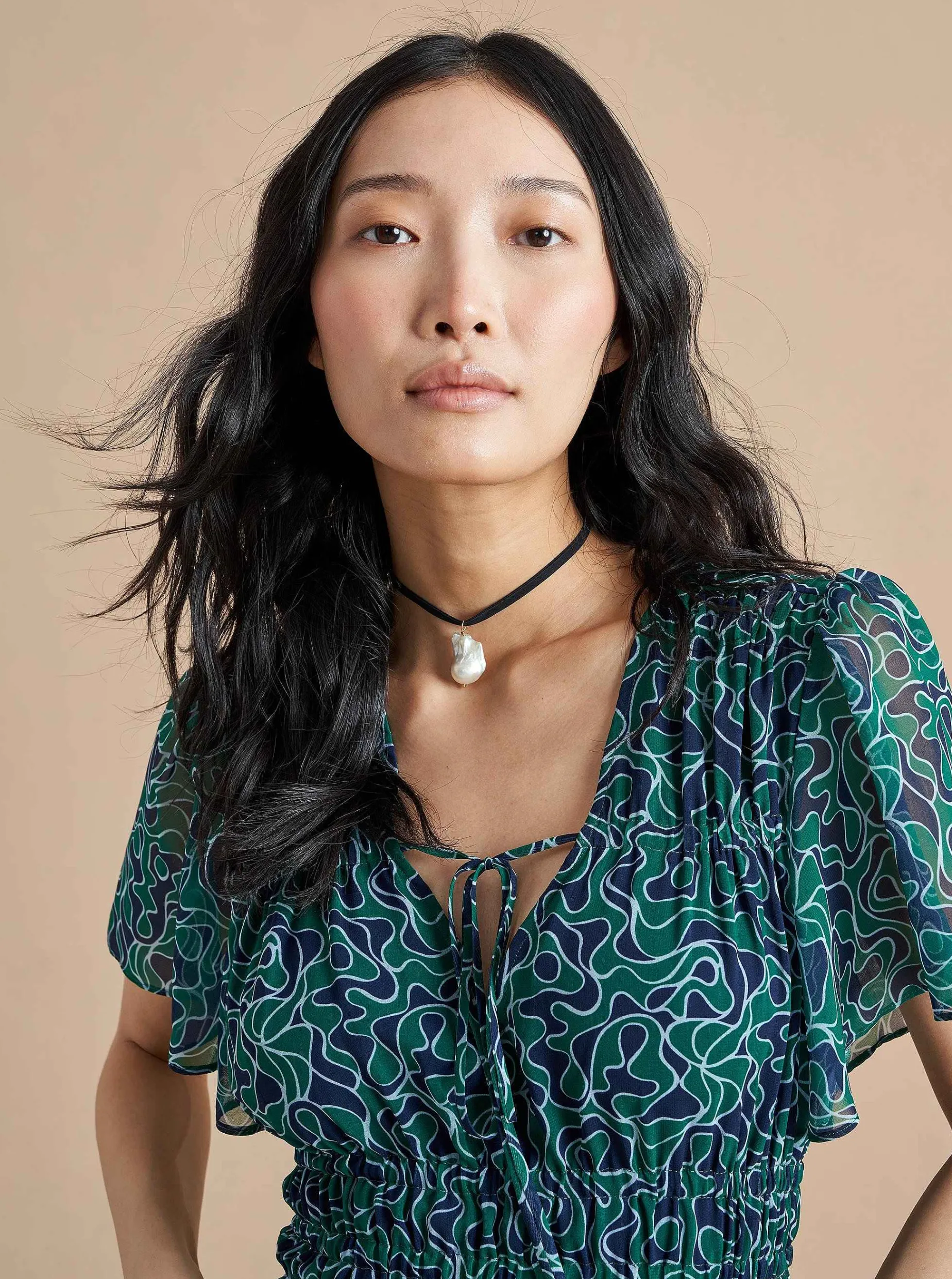 La Ligne Eleonore Dress Navy/Green Best Sale