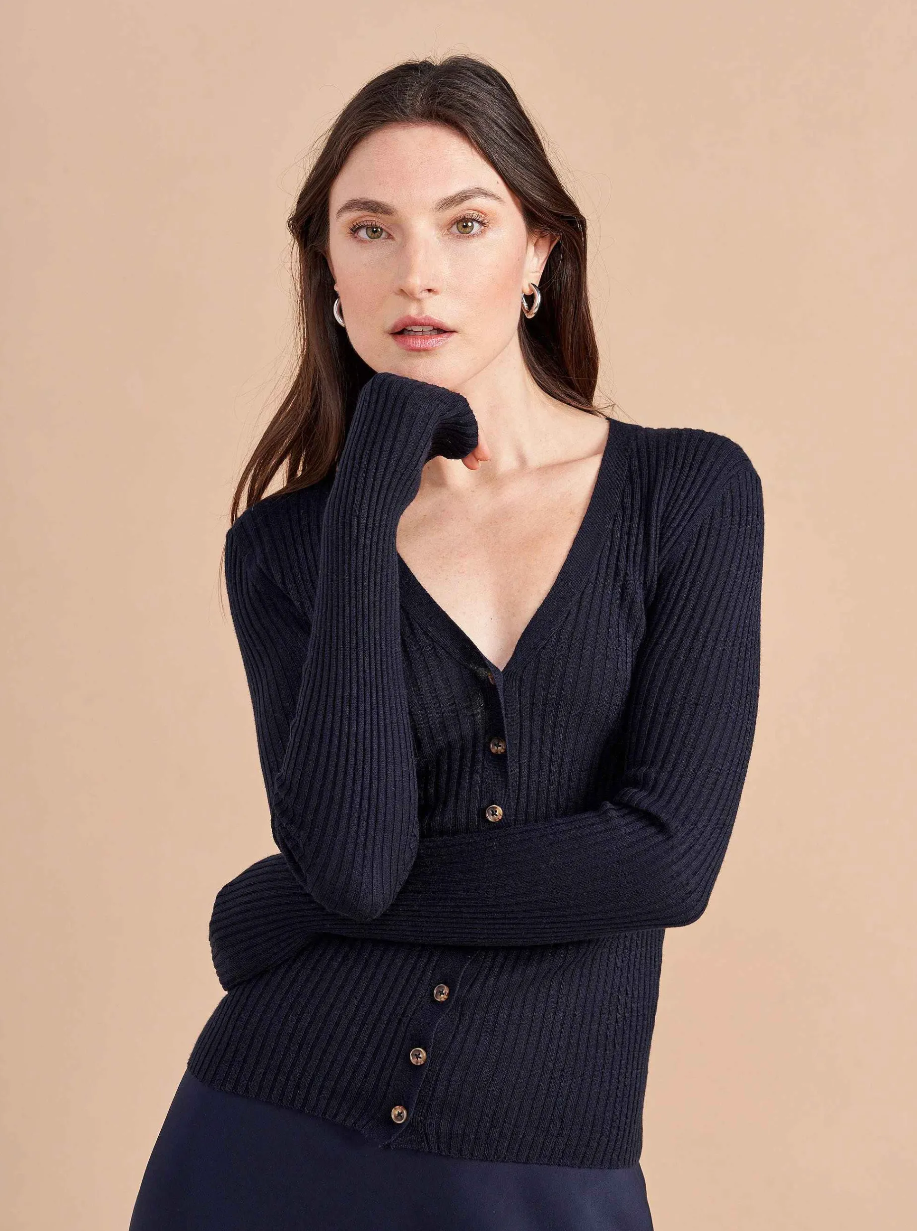 La Ligne Fine Line Cardigan Navy Shop