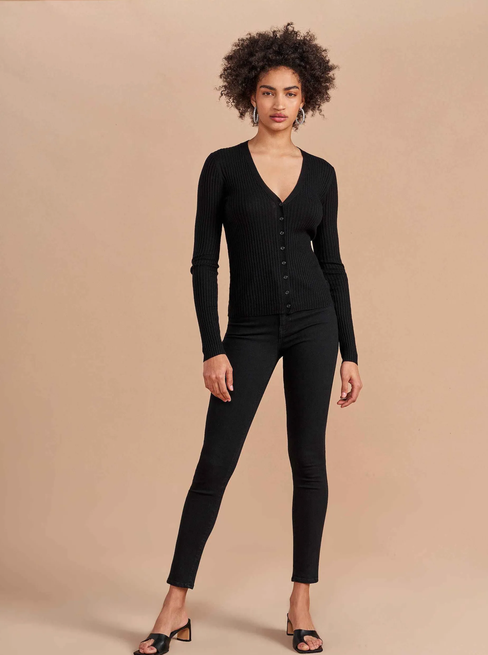 La Ligne Fine Line Cardigan Black Clearance
