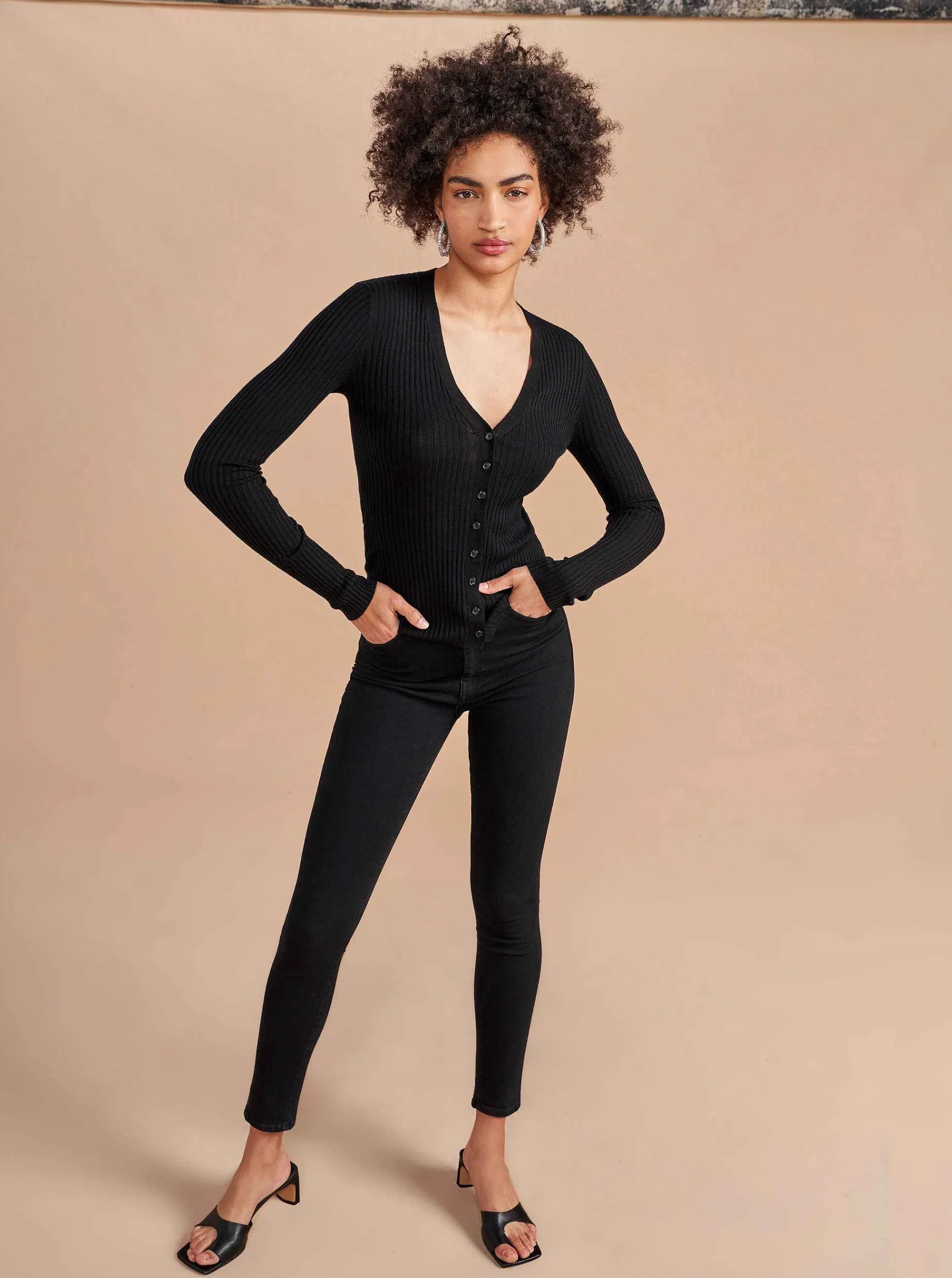 La Ligne Fine Line Cardigan Black Clearance