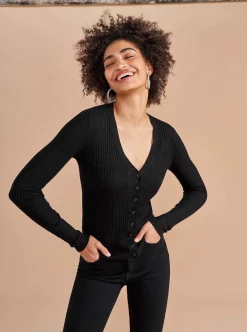 La Ligne Fine Line Cardigan Black Clearance
