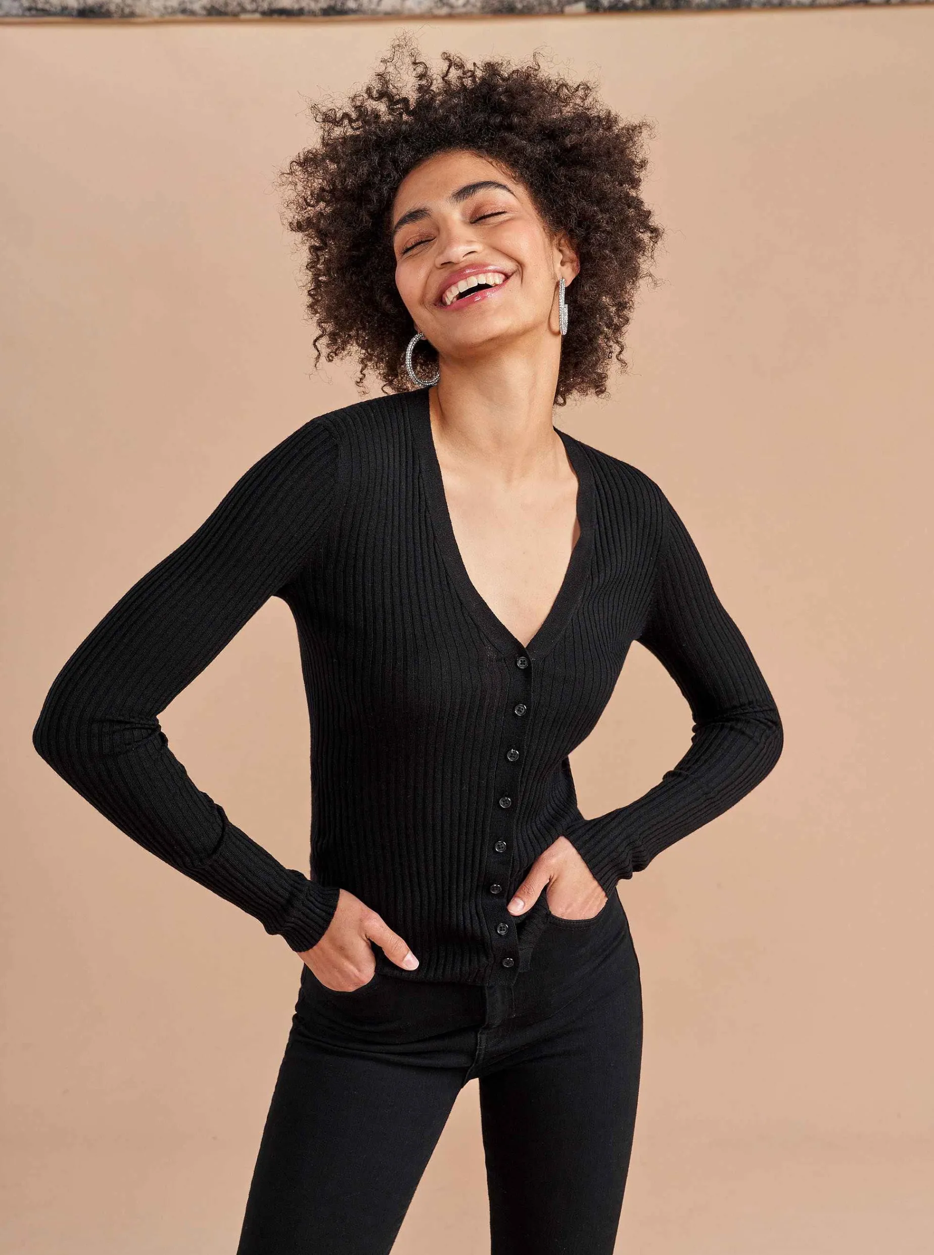La Ligne Fine Line Cardigan Black Clearance