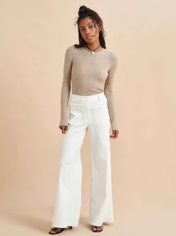 La Ligne Fine Line Sweater Tan Flash Sale