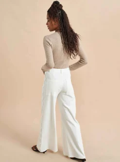 La Ligne Fine Line Sweater Tan Flash Sale