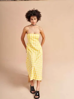 La Ligne Fran Dress Butter/Lemon Outlet