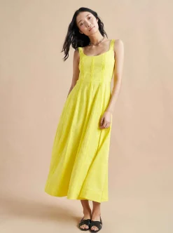 La Ligne Georgia Dress Lemon Flash Sale