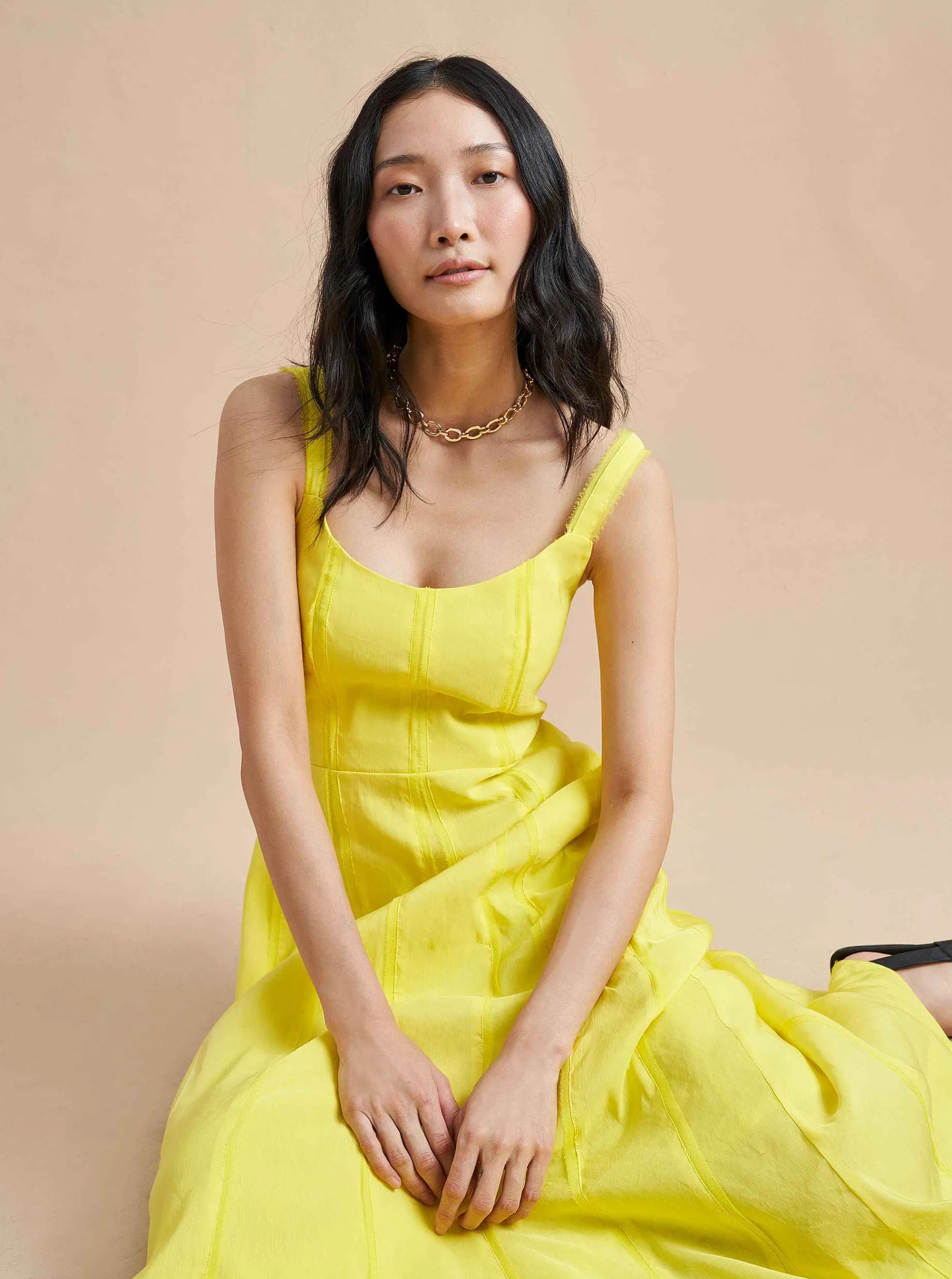 La Ligne Georgia Dress Lemon Flash Sale