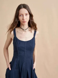 La Ligne Georgia Dress Navy Fashion