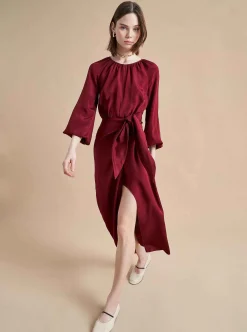 La Ligne Imogen Dress Burgundy Online