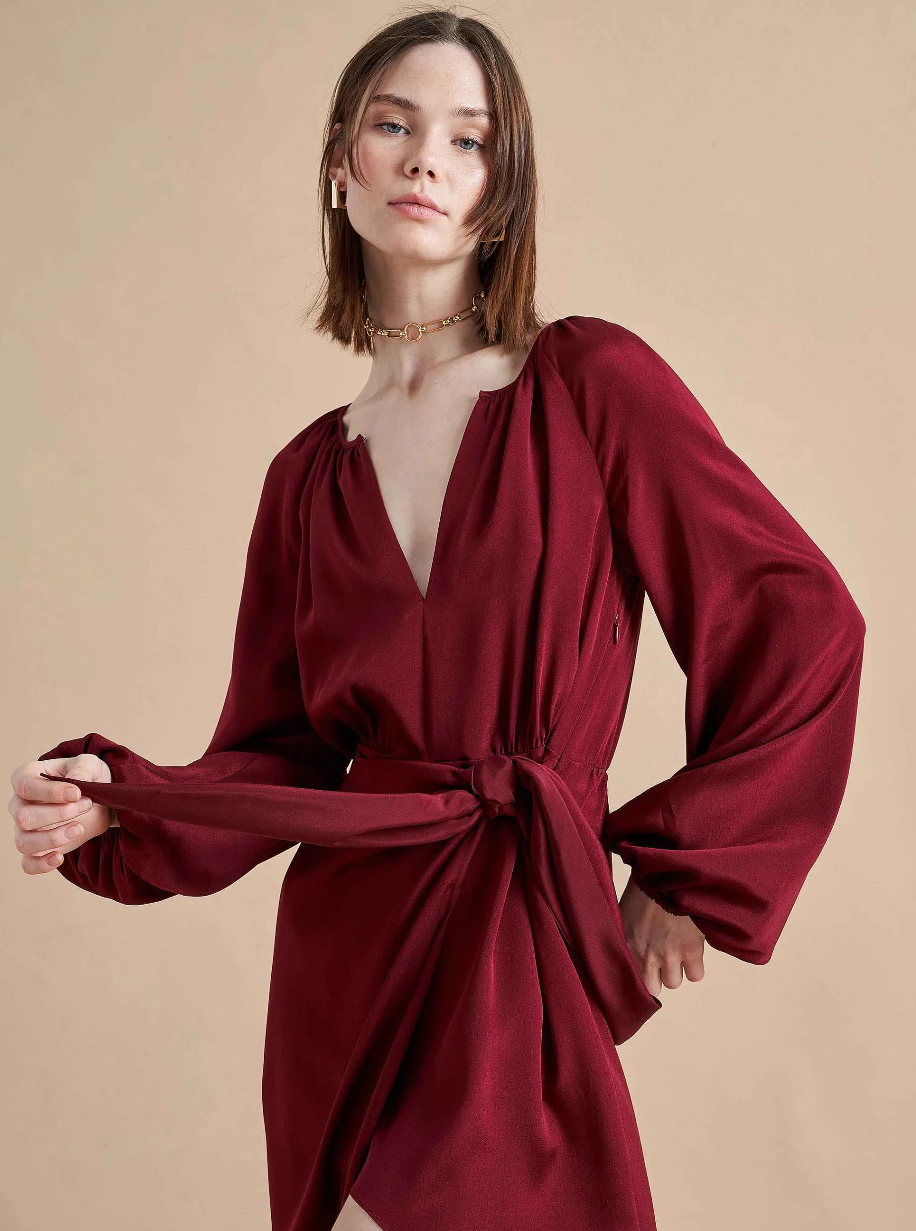 La Ligne Imogen Dress Burgundy Online