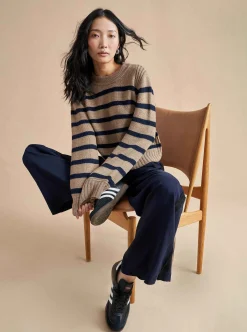 La Ligne Jack Sweater Camel/Navy New