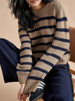 La Ligne Jack Sweater Camel/Navy New