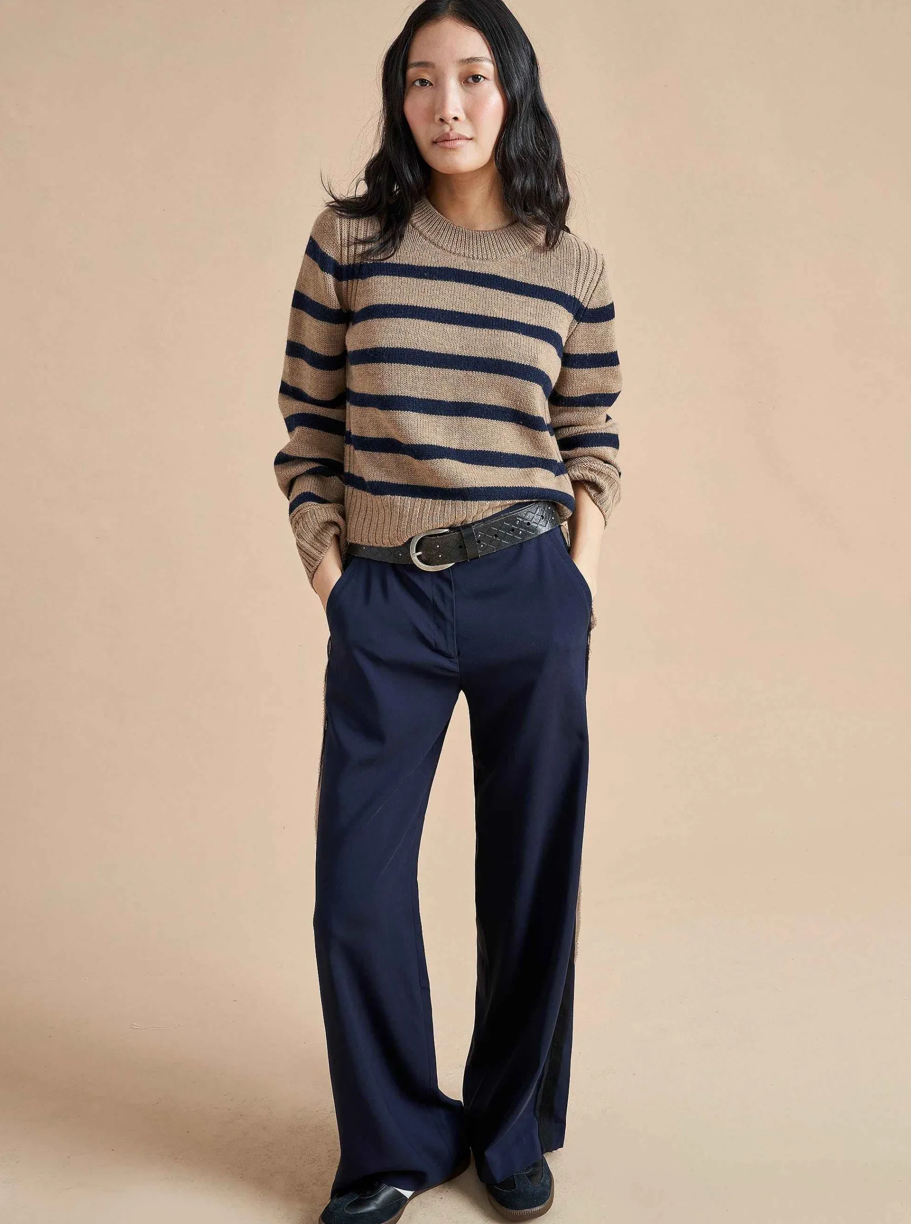 La Ligne Jack Sweater Camel/Navy New